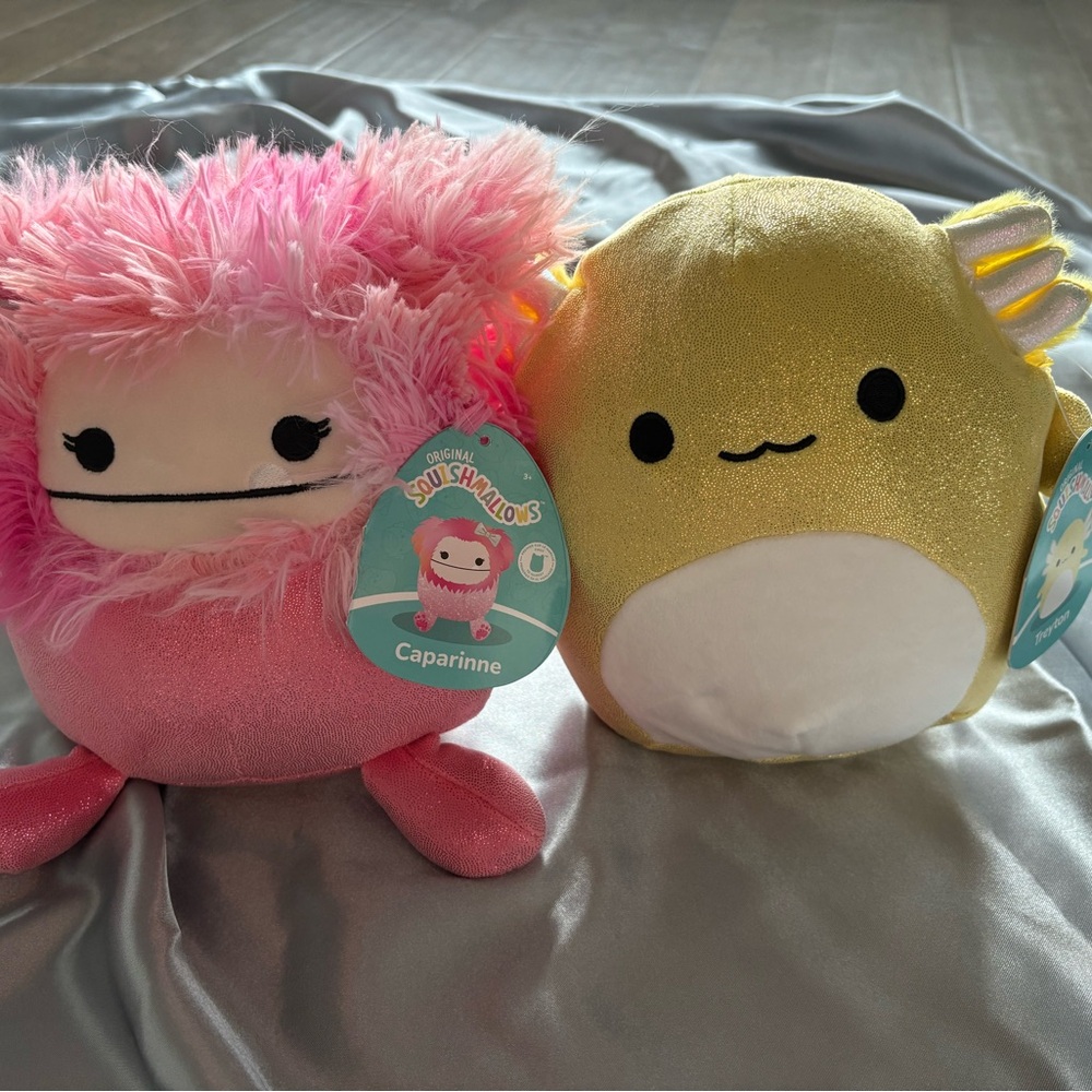 Squishmallows Gold and White Plush